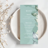 Elegante Waterverf Groene bladeren | Wit Menu