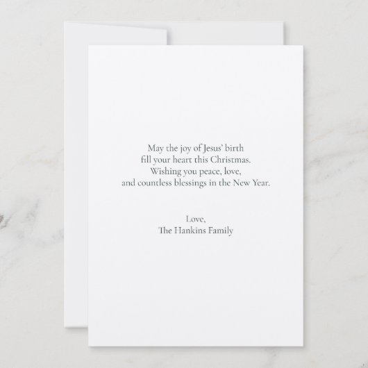 Elegante Waterverf Groene Botanicals Kerst Kaart Notitiekaartje (Achterkant)