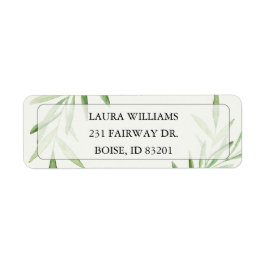 Elegante waterverf groene bruidsdouche etiket