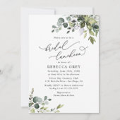 Elegante Waterverf Groene Bruidslunch Shower Kaart (Voorkant)