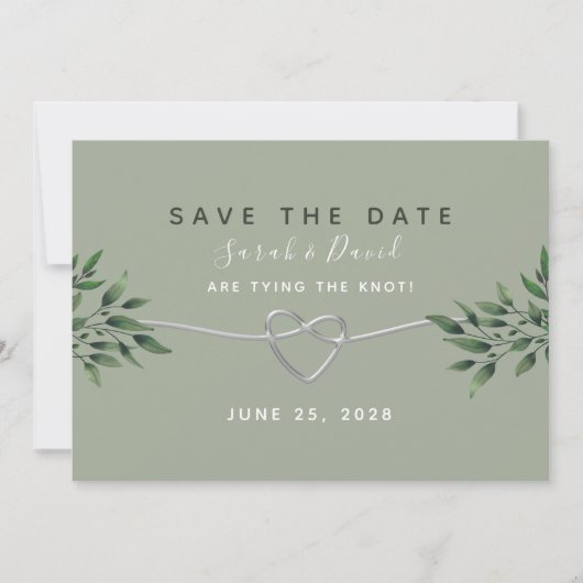Elegante Waterverf Groene Huwelijk Save The Date (Voorkant)