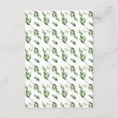 Elegante Waterverf Groene Huwelijksdetails Informatiekaartje (Achterkant)