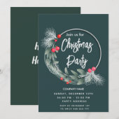 Elegante waterverf groene krans corporate kaart (Voorkant / Achterkant)