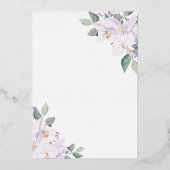 Elegante Waterverf Groene & Orchideeën Bruiloft Folie Uitnodiging (Achterkant)