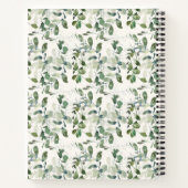 Elegante waterverf groene personaliseerde naam notitieboek (Achterkant)