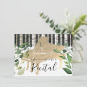 Elegante waterverf groene piano kaart (Staand voorkant)