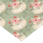 Elegante Waterverf Groene Pompoen Goud Geometrisch Tafelkleed (Gekanteld)