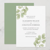 Elegante Waterverf Groene Tuintjes Rustieke Bruilo Kaart (Voorkant / Achterkant)