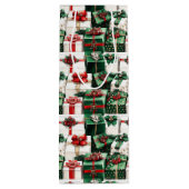 Elegante Waterverf groene witte kerstcadeaus Wijn Cadeautas (Achterkant)