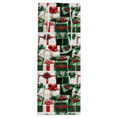 Elegante Waterverf groene witte kerstcadeaus Wijn Cadeautas (Voorkant)