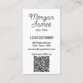 Elegante Waterverf Haar Stylist QR Code Verticaal Visitekaartje (Achterkant)