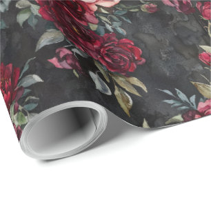 Elegante waterverf Halloween bloemen Cadeaupapier