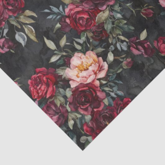 Elegante Waterverf Halloween Bloemen Tissuepapier (Detail)