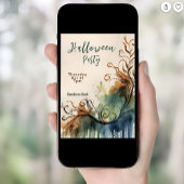 Elegante waterverf Halloween Party Kaart