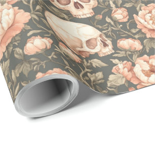 Elegante Waterverf Halloween Schedel Cadeaupapier