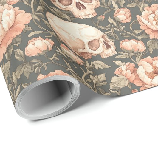 Elegante Waterverf Halloween Schedel Cadeaupapier (Rol Hoek)