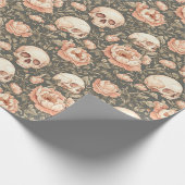 Elegante Waterverf Halloween Schedel Cadeaupapier (Hoek)