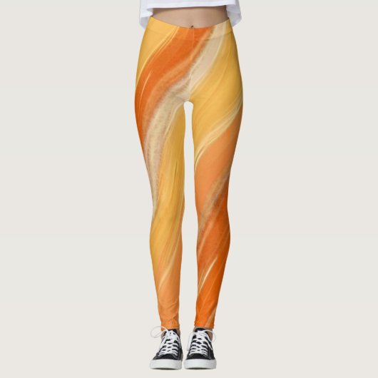 Elegante Waterverf Happy Halloween Leggings (Voorkant)