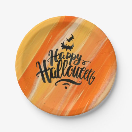 Elegante Waterverf Happy Halloween | Papieren Bord (Voorkant)