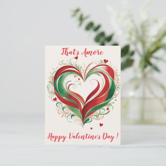 Elegante Waterverf Hart Valentijn Italië Briefkaart (Staand voorkant)