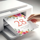 Elegante Waterverf Helder Roze Bloemen Bruiloft Kaart