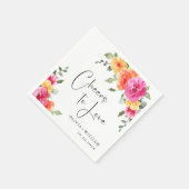 Elegante Waterverf Heldere Feestelijke Bloemen Bru Servet (Hoek)