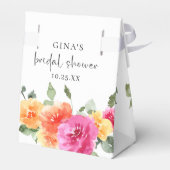 Elegante Waterverf Helle Bloem Bruidsshower Bedankdoosjes (Achterkant)