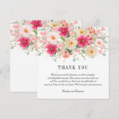 Elegante Waterverf Helroze Bloem Bruiloft Bedankkaart (Voorkant / Achterkant)