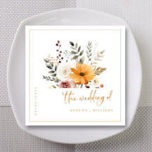 Elegante Waterverf Herfst Bloem Bruiloft