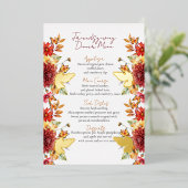Elegante Waterverf Herfst Bloemendiner Menu (Staand Voorkant)