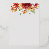 Elegante Waterverf Herfst Bloemendiner Menu (Achterkant)