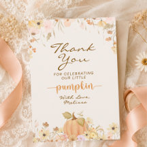 Elegante Waterverf Herfst Bloemige Kleine Pompoen