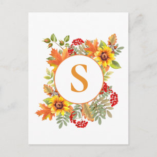 Elegante waterverf herfst bloemstuk briefkaart