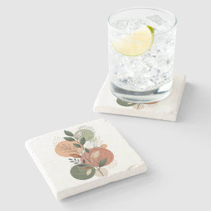 Elegante waterverf herfst botanische fruit coaster stenen onderzetter