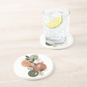 Elegante waterverf herfst botanische fruit coaster zandsteen onderzetter