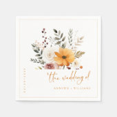 Elegante Waterverf herfst bruiloft servetten (op m (Voorkant)