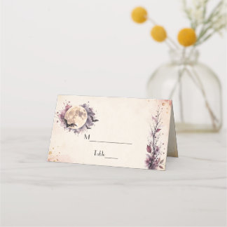 Elegante Waterverf Herfst Burgundy Halloween Bruil Plaatskaartje