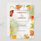 Elegante Waterverf herfst foto bruiloft Kaart (Voorkant)