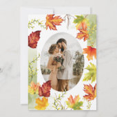 Elegante Waterverf herfst foto bruiloft Kaart (Achterkant)