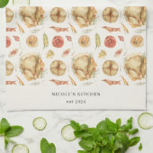 Elegante Waterverf herfst Herfst Turkije Thanksgiv Theedoek (Gevouwen)