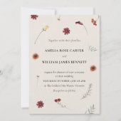 Elegante Waterverf Herfst Herfst Wildflower Weddin Kaart (Voorkant)