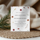 Elegante Waterverf Herfst Herfst Wildflower Weddin Kaart