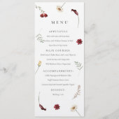 Elegante Waterverf Herfst Herfst Wildflower Weddin Menu (Voorkant)