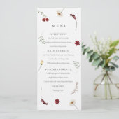 Elegante Waterverf Herfst Herfst Wildflower Weddin Menu (Staand voorkant)
