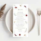 Elegante Waterverf Herfst Herfst Wildflower Weddin Menu