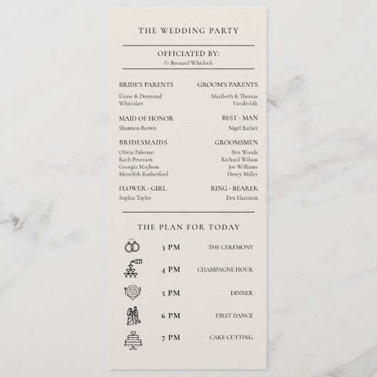 Elegante Waterverf Herfst Herfst Wildflower Weddin Programmakaart (Achterkant)