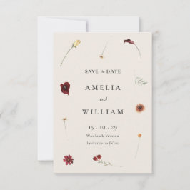 Elegante Waterverf Herfst Herfst Wildflower Weddin Save The Date
