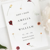 Elegante Waterverf Herfst Herfst Wildflower Weddin Save The Date