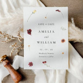 Elegante Waterverf Herfst Herfst Wildflower Weddin Save The Date
