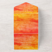 Elegante Waterverf Herfst QR Code Bruiloft RSVP All In One Uitnodiging (Buitenkant)